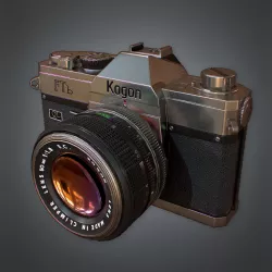 SLR Camera Retro 80s  Low-poly  3D model