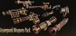 Steampunk Weapon Pack Low-poly  3D model