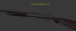 Stevens M520 Pump Action Shotgun - High and Low Poly Low-poly  3D model
