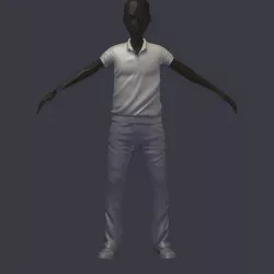 subdivision 3d model casual set polo pants sneakers Low-poly  3D model