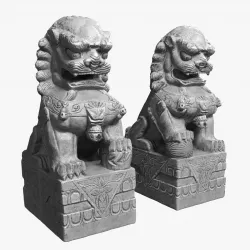 The celestial lions of the Buddha 3D Scanned Model  Low-poly  3D model