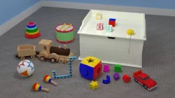 Toybox with Assorted Toys 3D model