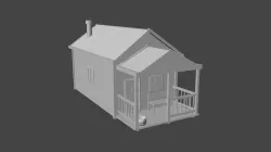 Village Hut Low-poly  3D model