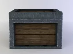 Wooden chest Low-poly  3D model
