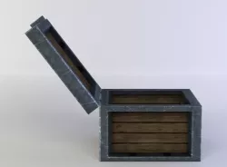 Wooden open chest Low-poly  3D model