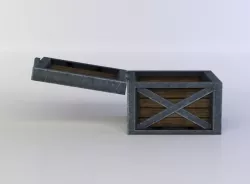 Wooden open chest Low-poly  3D model