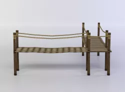 Wooden platform Low-poly  3D model