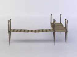 Wooden platform Low-poly  3D model