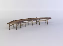Wooden platform Low-poly  3D model