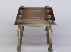 Wooden platform Low-poly  3D model