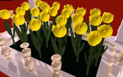 Yellow Tulips in a flowerbed - I love you  3D model