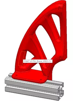Bionic PSU Brace for Prusa I3 MK3 / MK3s