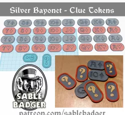 Clue Tokens with Card Backs - Silver Bayonet