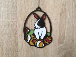 Colourful Easter bunny with Easter eggs (without MMU)