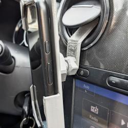 Black magnetic phone holder for Dacia Sandero 3, Logan 3, Jogger