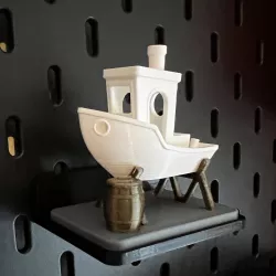 Ikea Skadis shelf for Benchy dry dock
