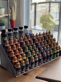 Print in Place (no supports) Paint Bottle Stand Holder