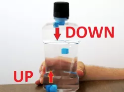 Reverse cartesian floating cubes that change density
