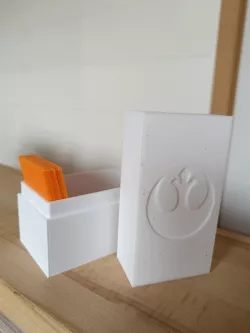 Star Wars Legion Upgrade Cards Box with Rebels Logo on the lid.