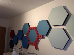 Template for wall mounting of hexagonal sound absorbers