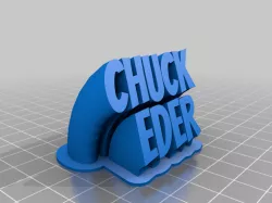 Chuck 2-line name plate (text)