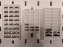 Customizable Button Cell Holder for SKADIS Pegboards
