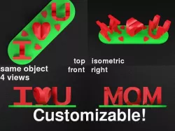 Customizable Triple Letter Blocks Illusion