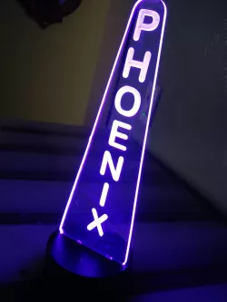 Edge-Lit LED Text Engraving
