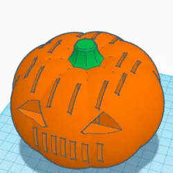 Festive pumkin knife holder.