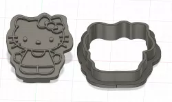 Hello Kitty cookie cutter and stamp
