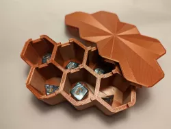 Hexagon dice and miniature holder