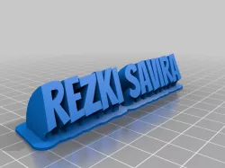 My Customized Sweeping 2-line name plate (text)