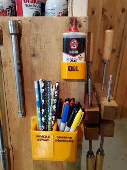 Pencils, Pens, Sharpies and 3-IN-ONE Oil Wall Mounted Holder
