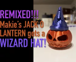Remixed Makies Jack O'Lantern with Wizard Hat