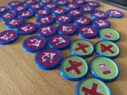 Token sleeves for The Thing Boardgame acrylic blood sample tokens