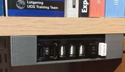 Under-shelf mount for USB hub