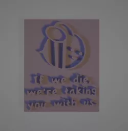 When a bee dies - danger: killer bees warning sign