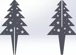 Christmas tree 2D and 3D