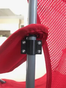 Clamp to fix broken arm-rest Ozark Trail camp chair
