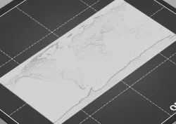 Colored lithophane of the world