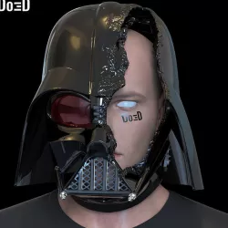 darth vader helmet damaged obi wan kenobi