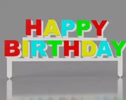 Happy Birthday Cake Topper - Single and Multi-Material