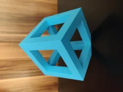 Hexahedron - geometric cube with cutouts for decoration