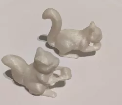 Low poly squirrel figurines