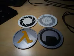 Parametric drinks coaster. (Half_life, Portal, make_your_own)