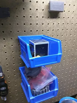 Pegboard mount for Akro-Mils , Akro-Bin style container