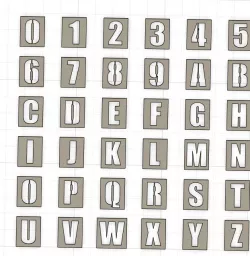 Pochoirs lettres et chiffres / Letter and number stencils