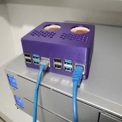 Raspberry Pi Double Headless PoE W/ 40x10mm fans Case