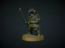 Samurai in armor 28mm (no supports needed)