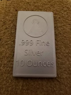 Silver Ingot Replica w/Display Stand